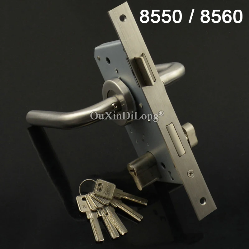 

European Mortise Door Lock Set 8550/8560 Fire Proof Door Lock Kit (Door Handles+Door Lock body+Lock Cylinder+Keys) for 35~60mm