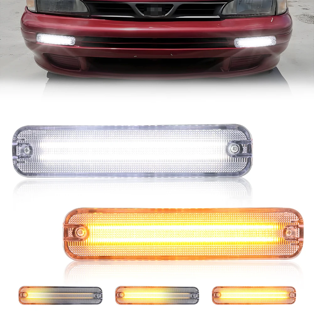 

2PCS Front Bumper Turn Signal Light DRL Parking Light W/Dynamic LED For 1993 1994 1995 1996 1997 1998 Subaru Impreza Classic