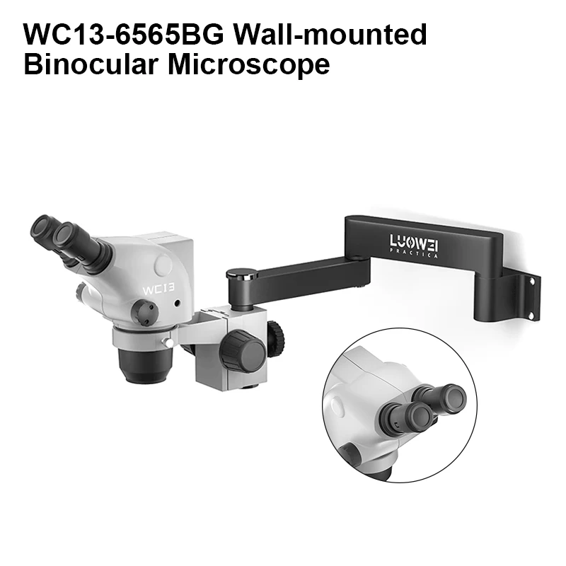 LUOWEI LW-WCI3-6565BG 6.5-65x Binocular Microscope with Wall-mounted Mount High-definition Continuous Zoom Microscope