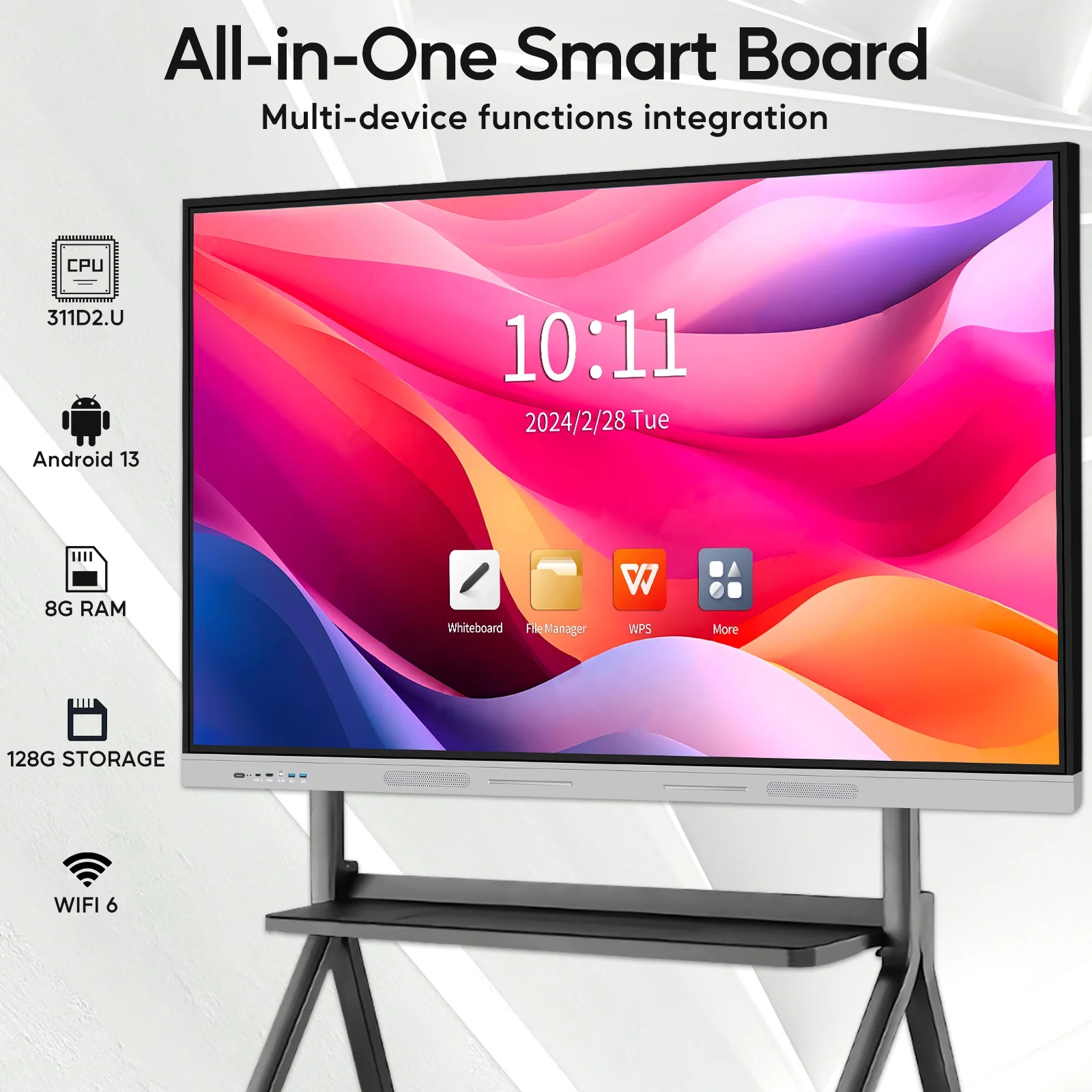 Smart Board 4K LCD Touch 55 65 75 80 Lavagna interattiva da 98 pollici per l'aula Vari dimensioni di pannelli disponibili