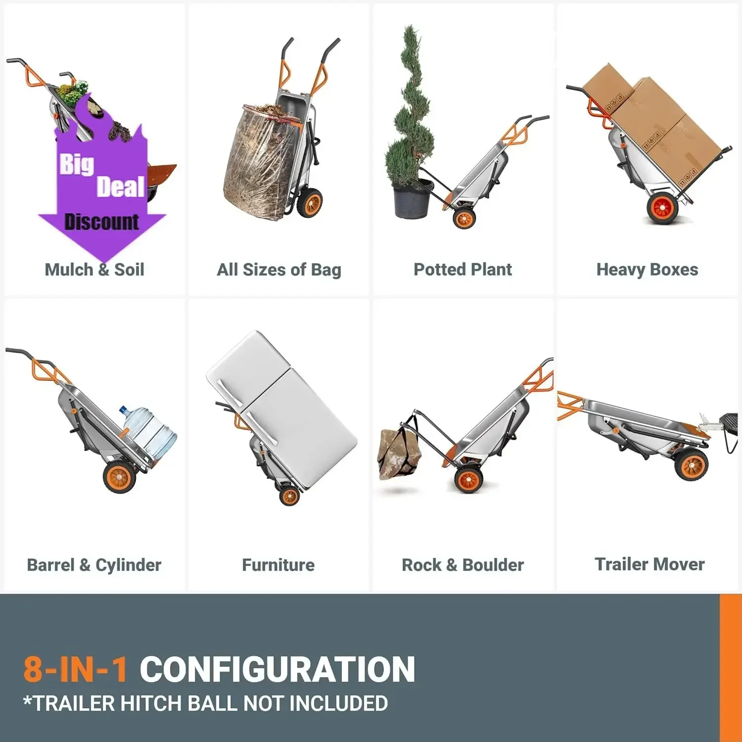 

Hot salesStable WG050 8-in-1 Aerocart Garden Cart/Wheelbarrow Heavy Duty/Dolly