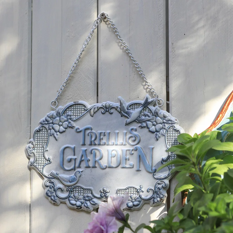 Welcome Sign Front Door Porch Decorations Metal Material Hanging Farmhouse Porch Outdoor Residence Spring Welcome Sign