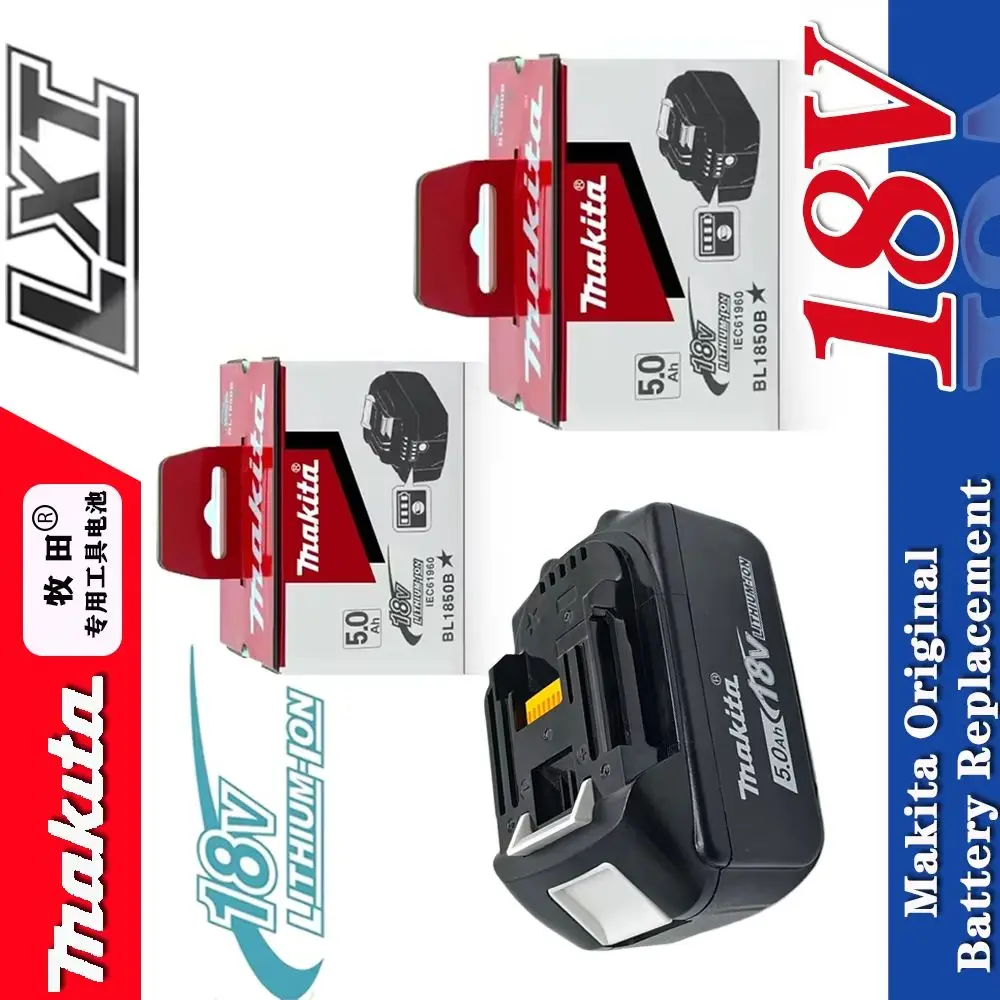 

5000mAh 18V Battery Pack for Makita, 5Ah High Capacity, Built-in Microchip for Tool Communication, with the box