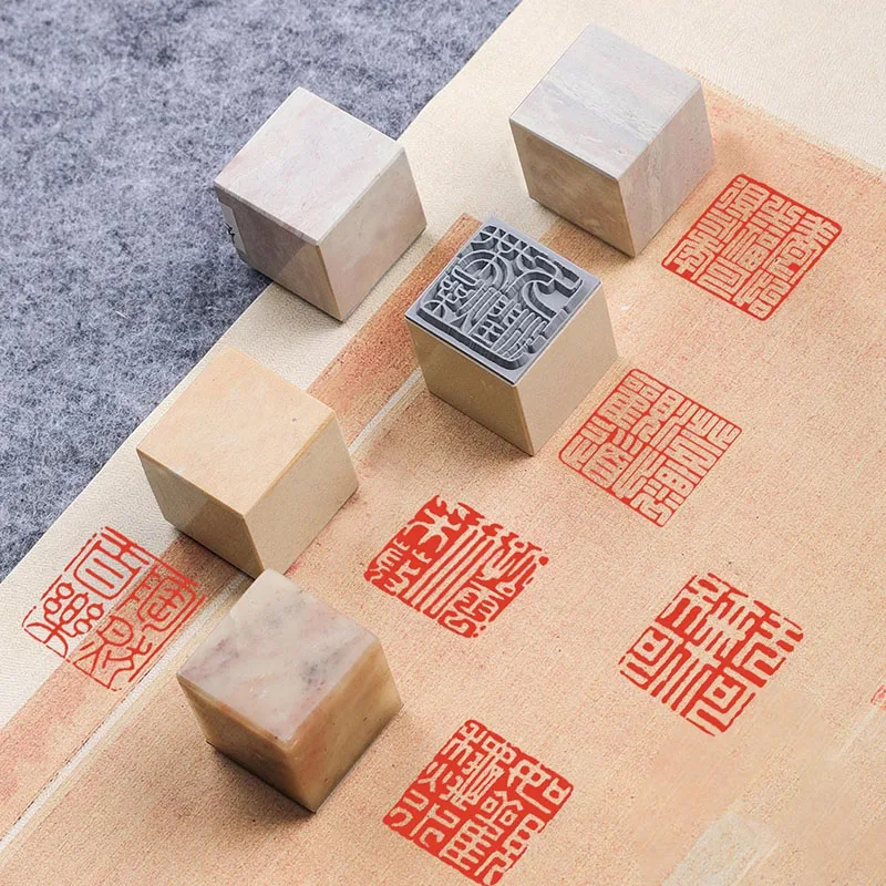 

Готовая резиновая печать с квадратным камнем для мягкой кисти, художественные принадлежности для рисования, 3 x 3 см