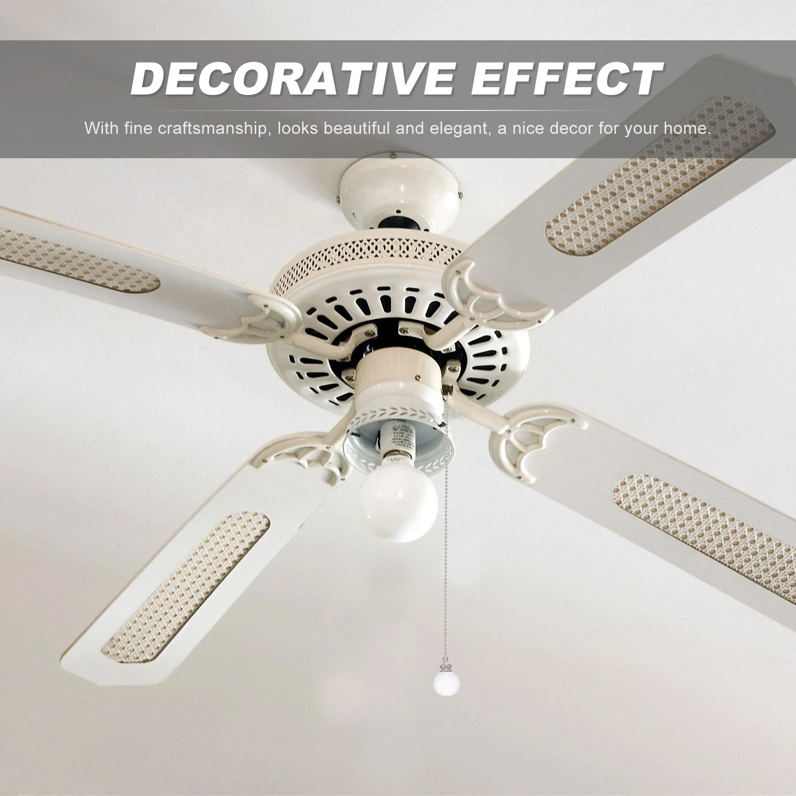 

2 Pcs Pendant Lights Chandelier Ceiling Fan Decoration Acrylic Transparent European Style Chain