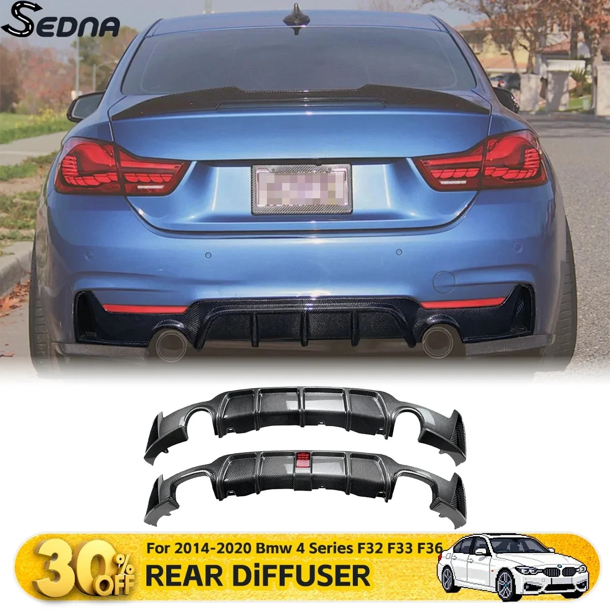 

Rear Diffuser Bumper Splitter Lip For 2014-2020 Bmw 4 Series F32 F33 F36 M Sport Auto Car Tuning Exterior Parts Accessories
