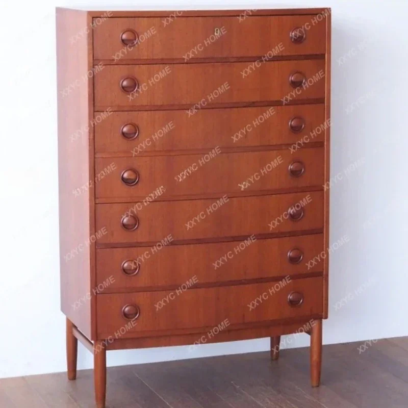 A Nordic Solid Wood MCM Style Danish Storage Cabinet Black Walnut Replica Retro Storage Cabinet Furniture