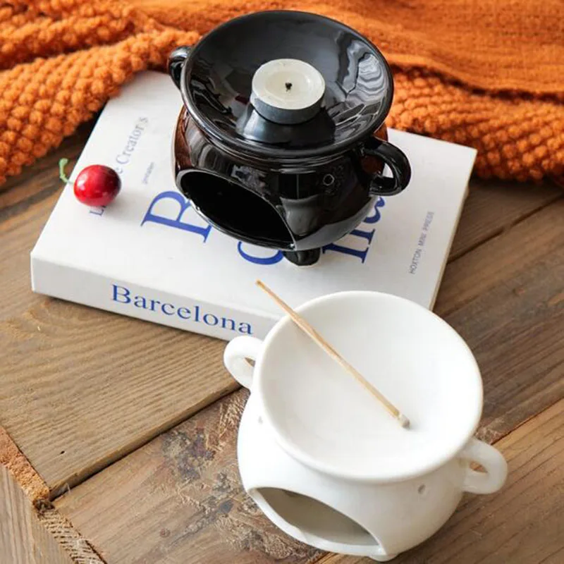 Ceramic Aromatherpay Burner Essential Oil Furnance Double Ear Candle Holder Indoor Fragrance Censer Home Decor