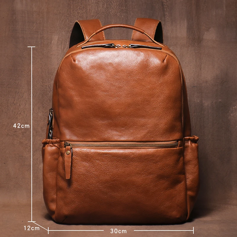 GURO High Quality Genuine Leather Backpack Men Large Capacity Business Travel bag Luxury Student School Bag Laptop Computer Pack