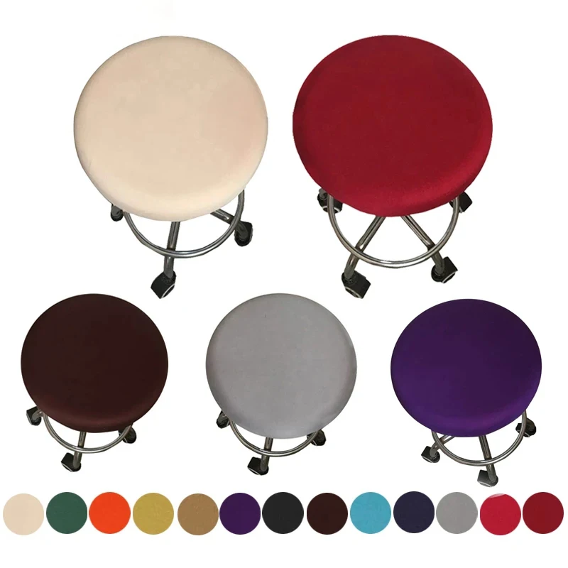 

HOLAROOM Round Chair Cover Spandex Bar Stool Cover Elastic Seat Covers Home Nursery Chair Stretch Chair Slipcover Solid Colors