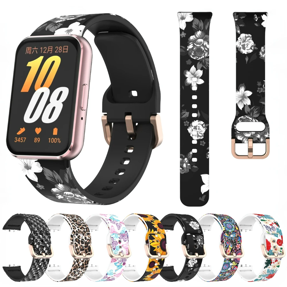 

Printed Silicone Strap for Samsung Galaxy Fit 3 Sport Breathable Wristband for Samsung Galaxy Fit 3 Smart Watch Bracelet Strap