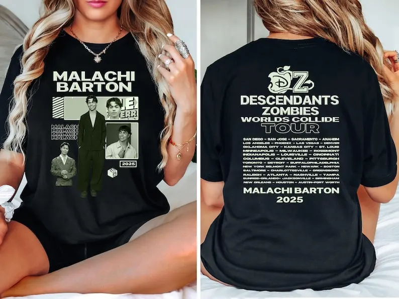 Malachi Barton T-Shirt Descendants Zombies Worlds Collide Tour The Rise Of Red Tee Descendants Concert Music Festival 2025