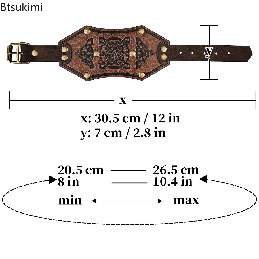 أساور جلدية على طراز فاسق للبالغين، سوار معصم من الجلد لحفلات الشارع الإبداعية، سوار الفايكنج، إكسسوارات تنكرية
