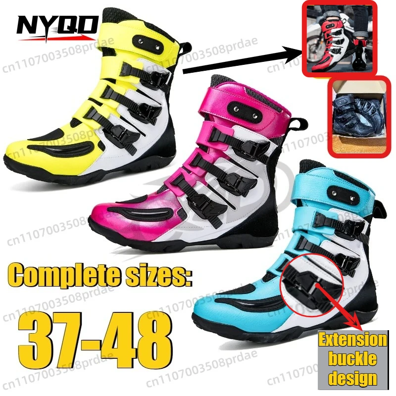 

Men's Motorcycle Riding Shoes All-Season Off-Road Locomotive Short Boots Motorbike Racing & Travel Knight Equipment Size 37-48