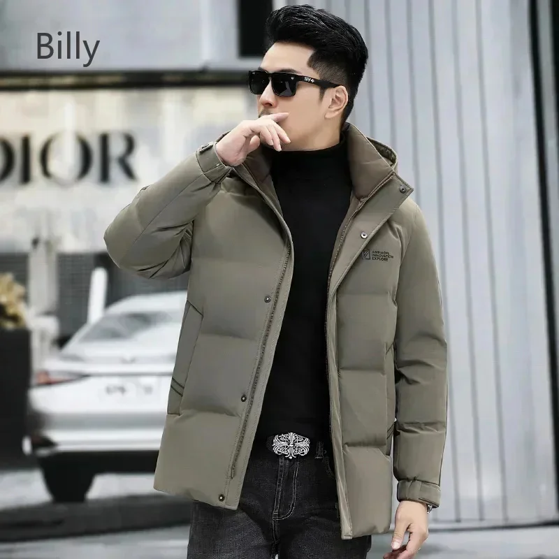 

Short Down Jacket Removable Hat Designer Clothes Men Duck Padding Winter for Male Coat Casual Man Sack