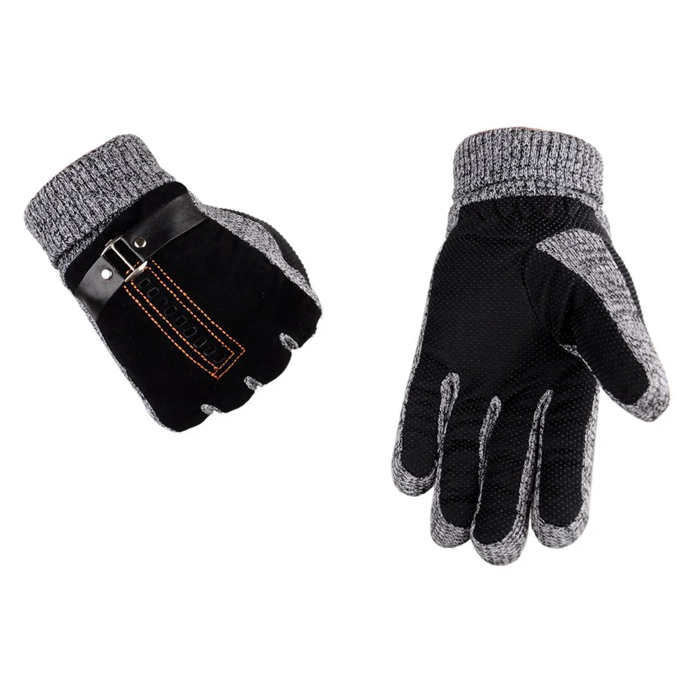 

Men'S Winter Gloves Warm Windproof Thermal Mittens Thick Fleece Lining Waterproof Breathable For Skiing Climbing Driving