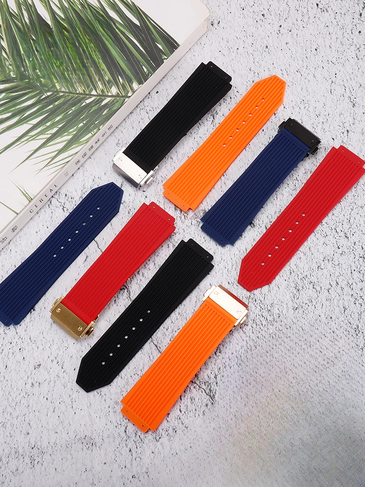 Leisure Gentleman\'s Silicone Watchbands for Hublot Yubo Big Bang Classic Fusion Series Sweatproof Comfortable Strap 26x19mm