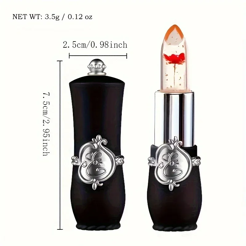 Flower Jelly Lipstick Set Temperature Change Moisturizer Flower Lip Stick Long Lasting Lip Balm Magic Color Change Lip Gloss Set