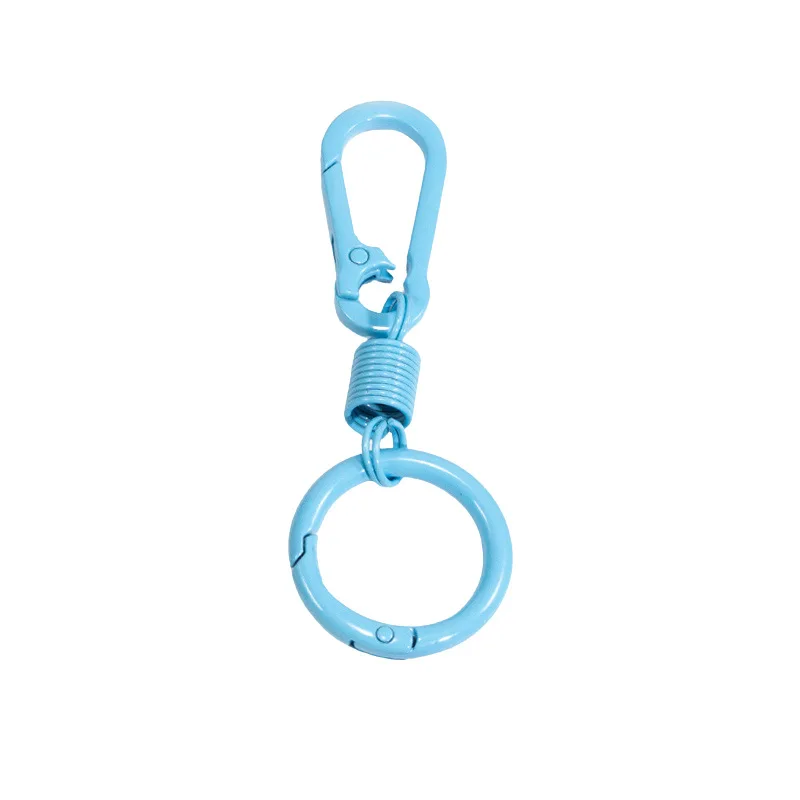 2pcs Colorful Spring Keychain Carabiner Buckle Key Rings