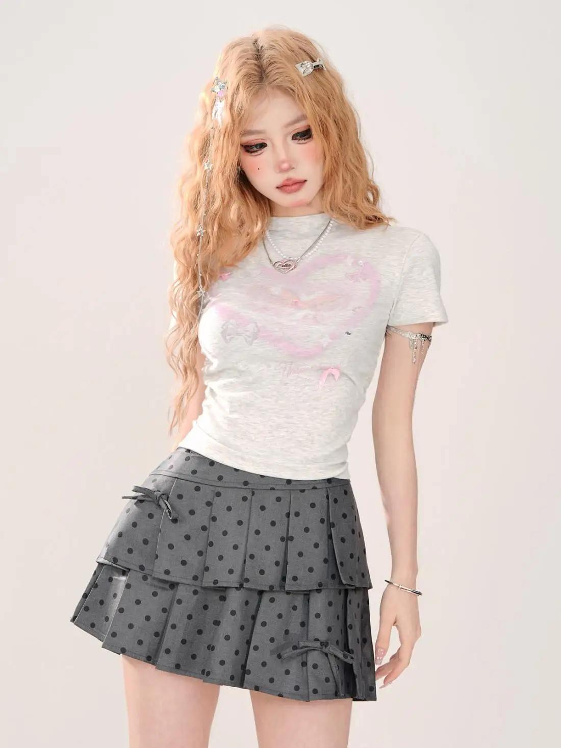 Summer Japanese Style Kawaii Y2k Mini Skirt Hot Girls Aesthetics Sweet Kawaii Dot Skirt Party Fashion High Waist Skirt Woman