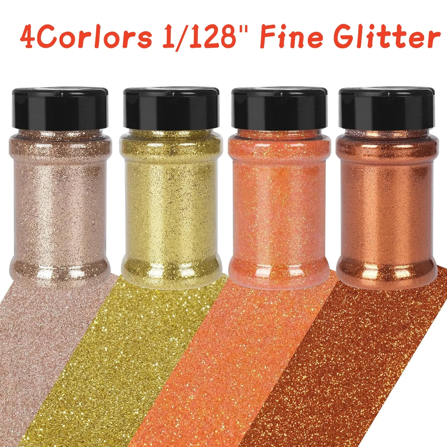 4 ألوان 1.76 أونصة/زجاجة مسحوق لامع للأظافر الناعم، مصنوعات يدوية من الراتنج لعيد الميلاد، بريق لتزيين الأظافر #3