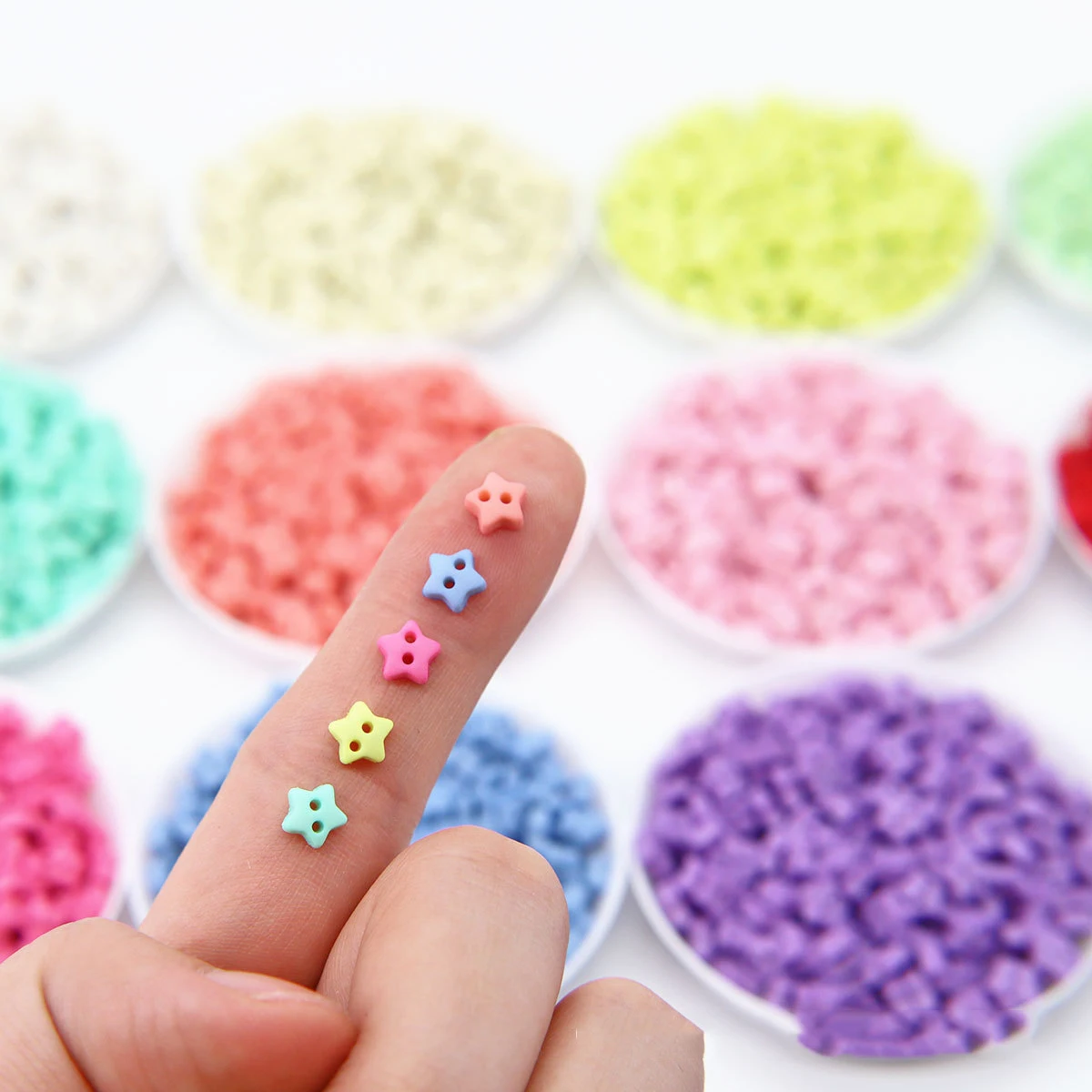 50-200pcs 2 Holes 6mm Cute Mini Buttons For DIY Doll Clothes Star Candy Color Card Making Scrapbooking Button Sewing Accessories