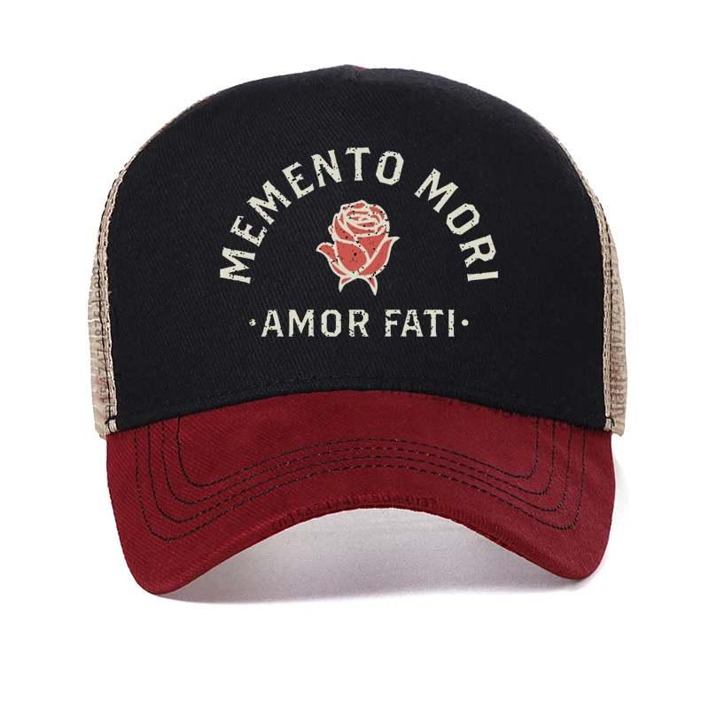 

Steampunk Skull hat For Men Memento Mori Philosophy Stoic Amor Fati Baseball Cap cool rose Hip hop hats