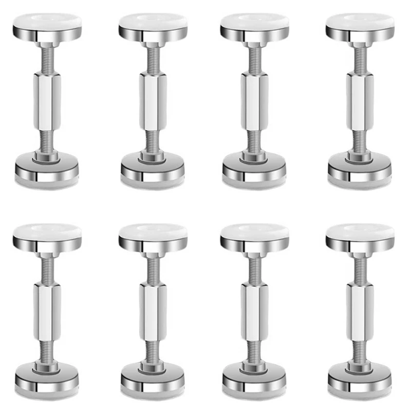 8Pcs Adjustable Threaded Bed Frame Anti-Shake Tool, Bedside Headboards Prevent Loosening (Silver, 56Mm - 76Mm) Retail