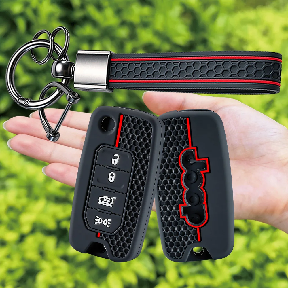 Car Key Caps For Jeep Compass Renegade Cherokee Grand Dodge Ram Charger 1500 Chrysler 300C Jour Car Accessories Case Cover