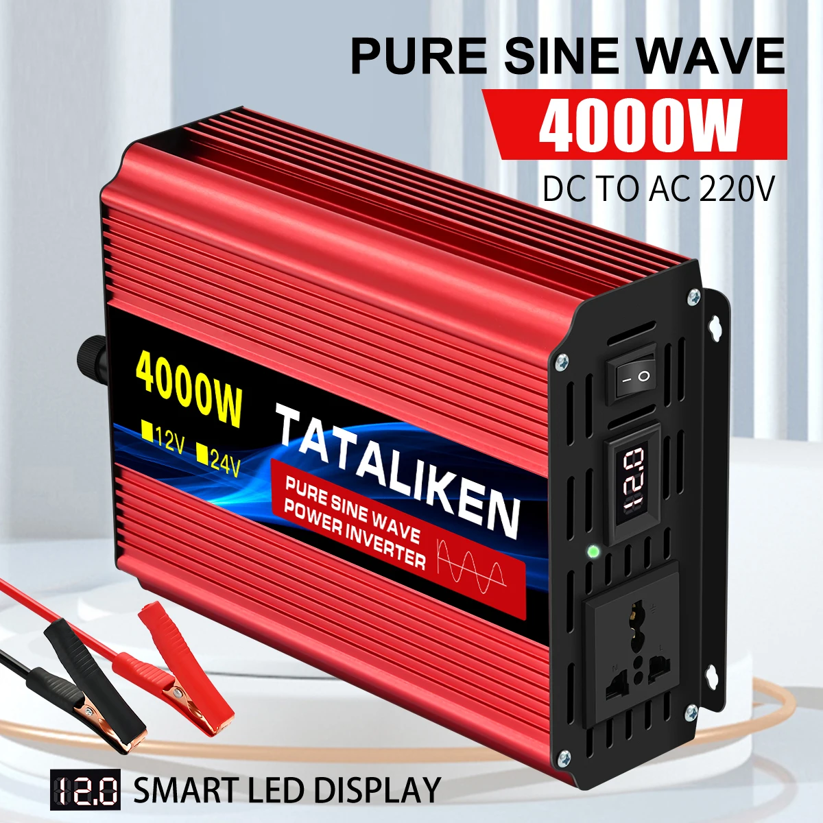 yZ[zgCo[^[ 4000W/4500W/6000WAԍړdRo[^[ψ DC 12V  AC 220V 60HzALCD fBXvCt