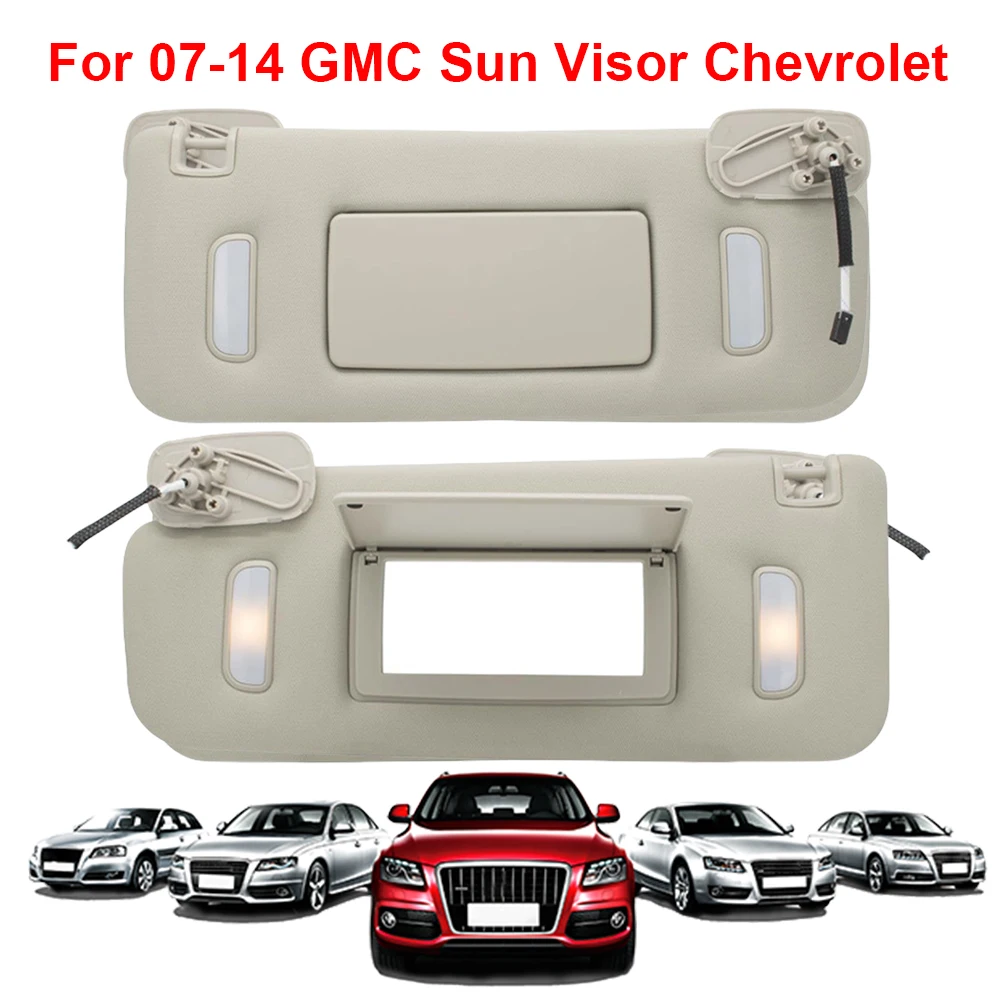 Left & Right Sun Visor Replacement 22850306/22850310 Car Interior Sun Visor Panel for Chevy Avalanche Silverado Suburban Tahoe