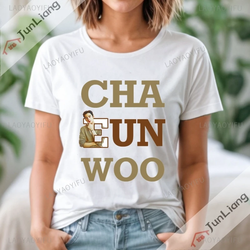 I Love Cha Eun Woo Tops Gift Ideas for Fan Kpop Harajuku Funny T Shirts Alphabet T-shirt Streetwear Y2k Clothing Goth Clothes