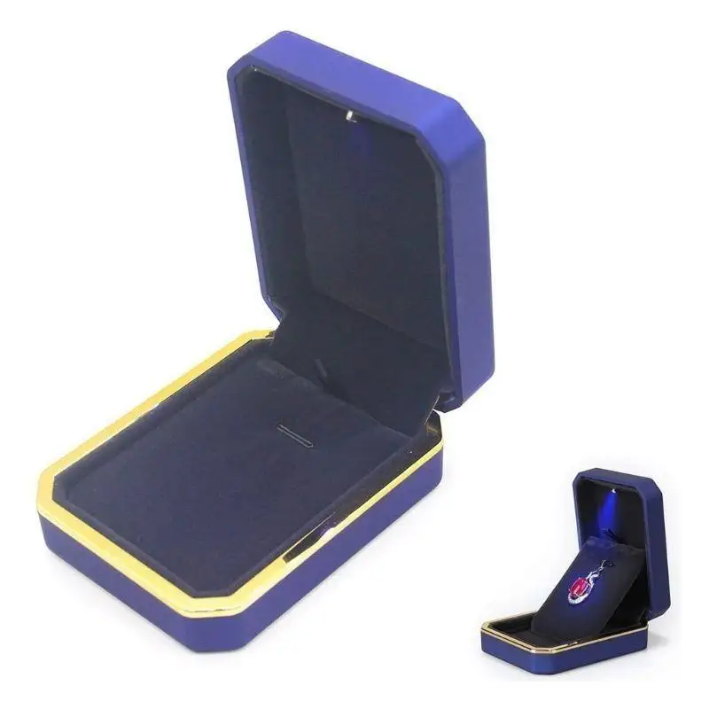 J78F مجوهرات هدية صندوق Led صندوق مضاء حلقة/قلادة/سوار/قلادة صندوق عرض مجوهرات هدية صندوق تخزين للاقتراح