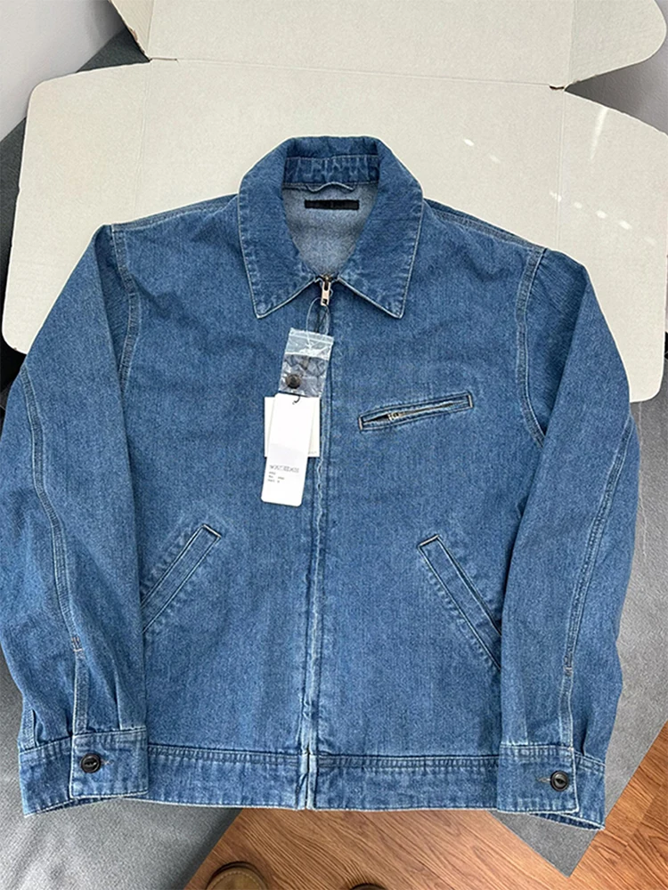 

Мужская джинсовая куртка Cleanfit Deep Blue в американском ретро-стиле Детройт, свободного кроя, для работы, весна-осень
