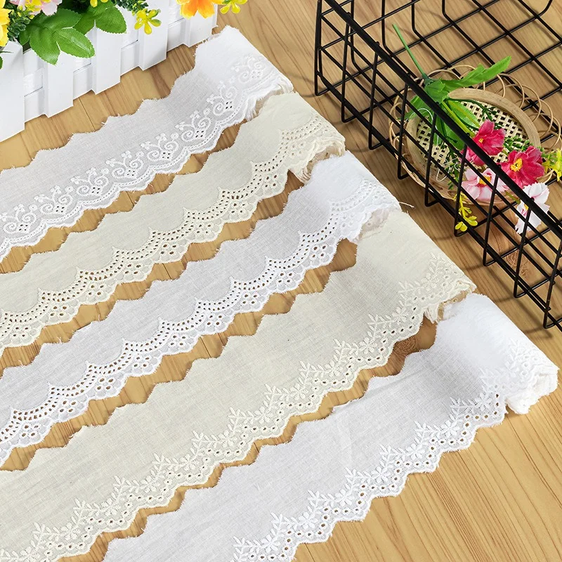 Exquisito tela de algodón de alta calidad, calcomanía de encaje bordado, cortinas hechas a mano para el hogar y ropa de mujer, accesorios de falda