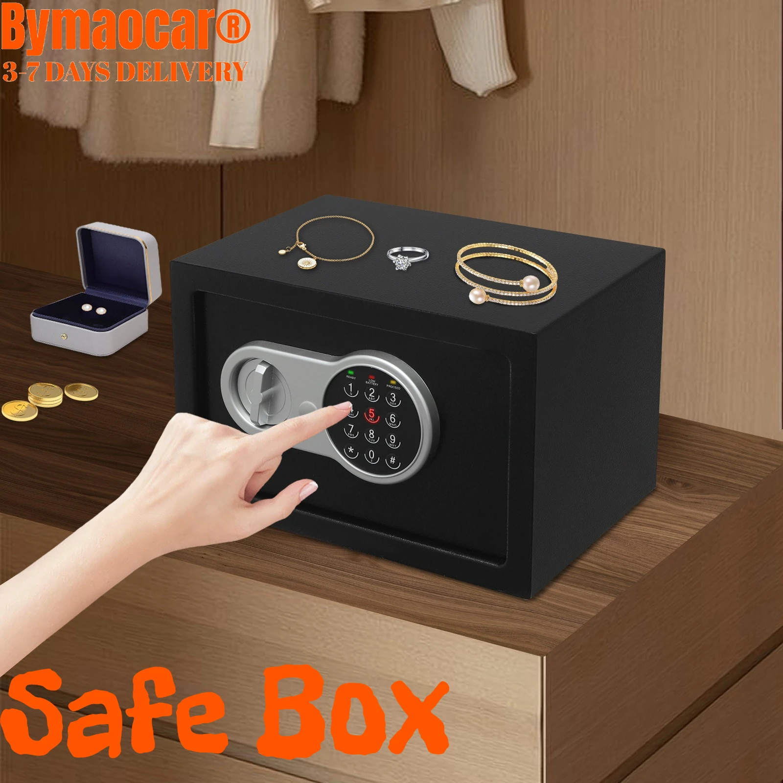 

31x20x20cm Electronic Safe Box Deposit Steel with Digital Keyboard Lock Business Key for Money, Cash, Jewelry Home Hotel Office