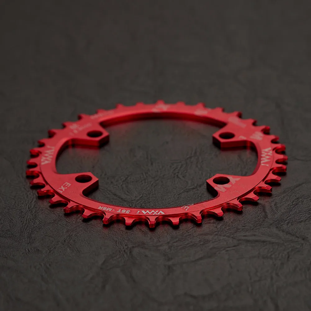 High Quality Chainring Bicycle Bike Black/Red CNC Machining Process MTB Single Speed Thickness 4MM Aluminum Alloy