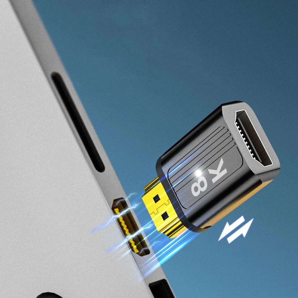 Magnetic UHD Adapter 19-Pin HD2.1 Male to Female Support 8K 60Hz 48Gbps 4K 2160P 1080P 3D ARC for HDTV Monitor Computer Display