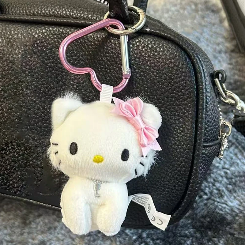 Bonito kt gato chaveiro de pelúcia dos desenhos animados anime boneca de pelúcia chaveiro saco pingente mochila pendurado decoração presentes adoráveis