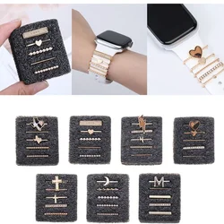Metal Charms Decorative For Apple Watch Band Samsung Galaxy Amazfit Bracelet Ornament Smart Watch Silicone Strap Accessories 20
