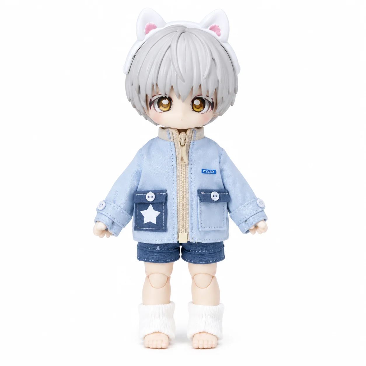 OB11 Doll Clothes Loose Stand-Up Collar Star Jacket Suit Casual Cargo Shorts 12 Points BJD GSC Molly P9 Fashion