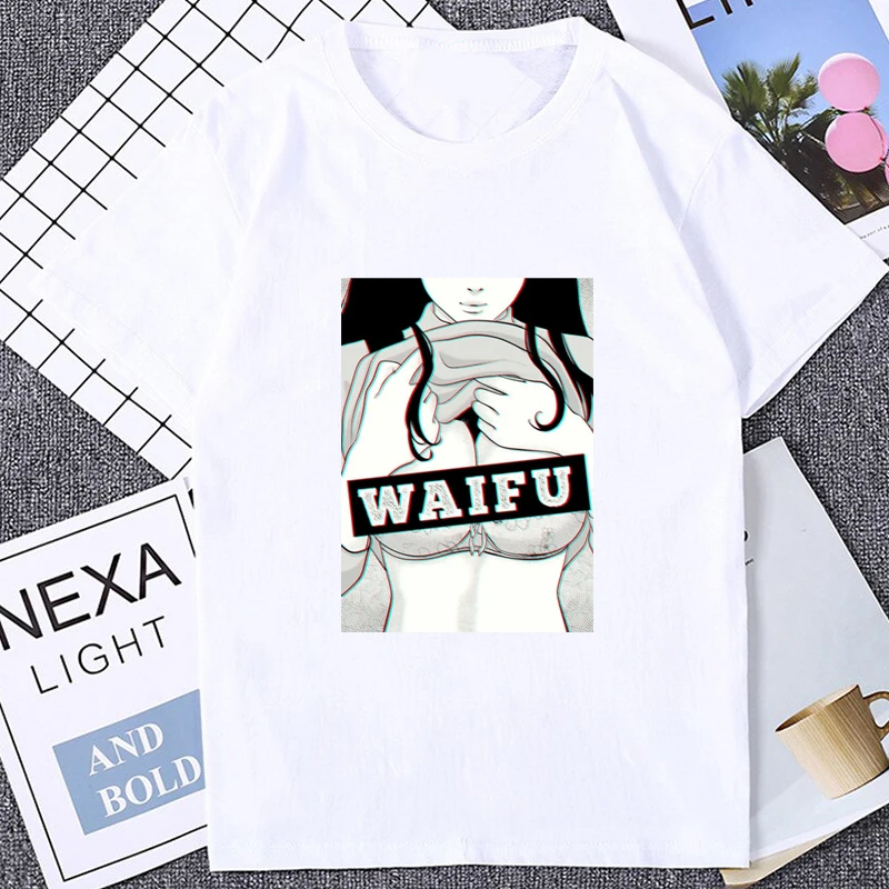 KAWAII Waifu Hentai Anime T Shirt Harajuku Manga H Creativity Acg Aesthetic Otaku Tshirt Babe Clothing Streetwear Fashion Tees