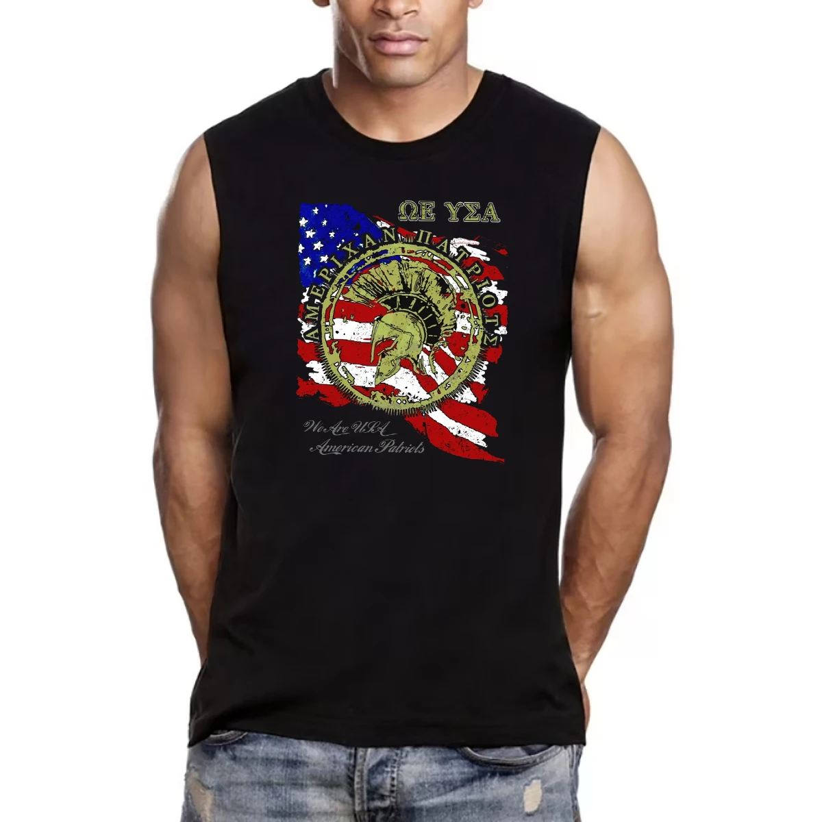 

American Patriots Spartan Helmet Molon Labe 2nd Amendment Tanktop 100% Cotton O-Neck Casual Mens Vests Sleeveless T-shirt
