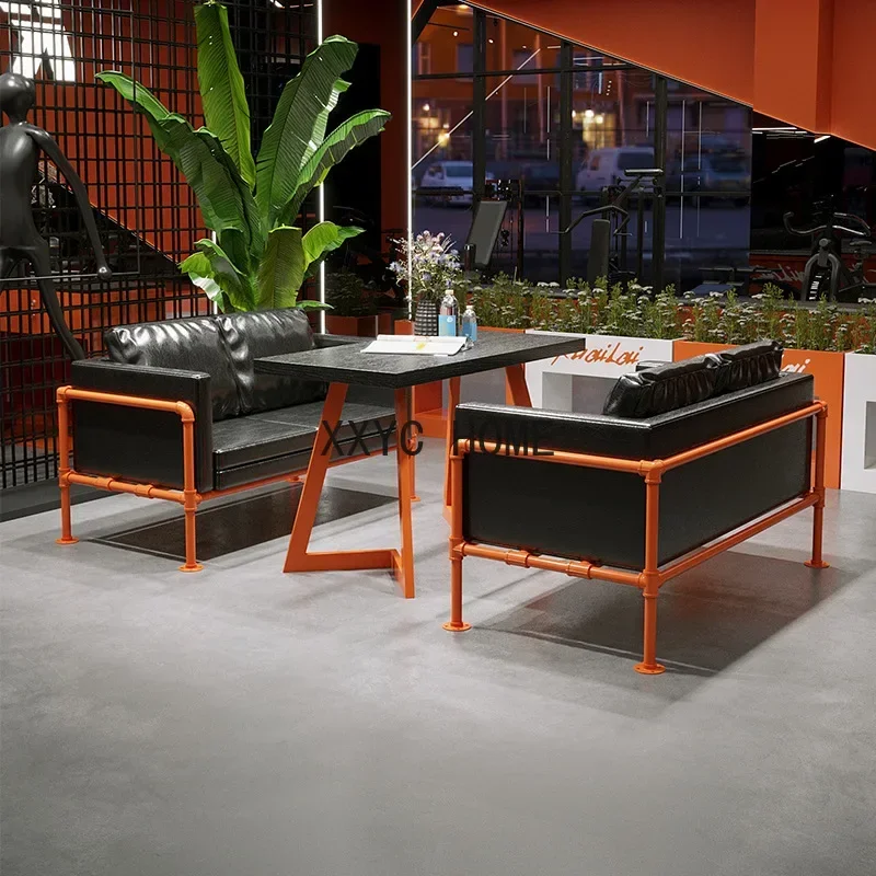Work Bar Quiet Bar Wrought Iron Restaurant Ideas Retro Water Pipe Deck Sofa