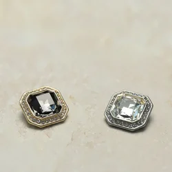 5pcs Fashionable Diamond Buttons 20mm High Quality Square Metal Shank Buttons Clothes Decorative Buttons