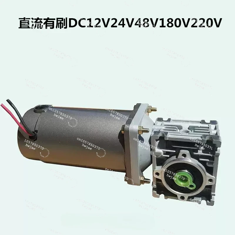 DC12V 24V 48V 220V 500W DC Brush Motor with RV40 Worm Gear Reducer