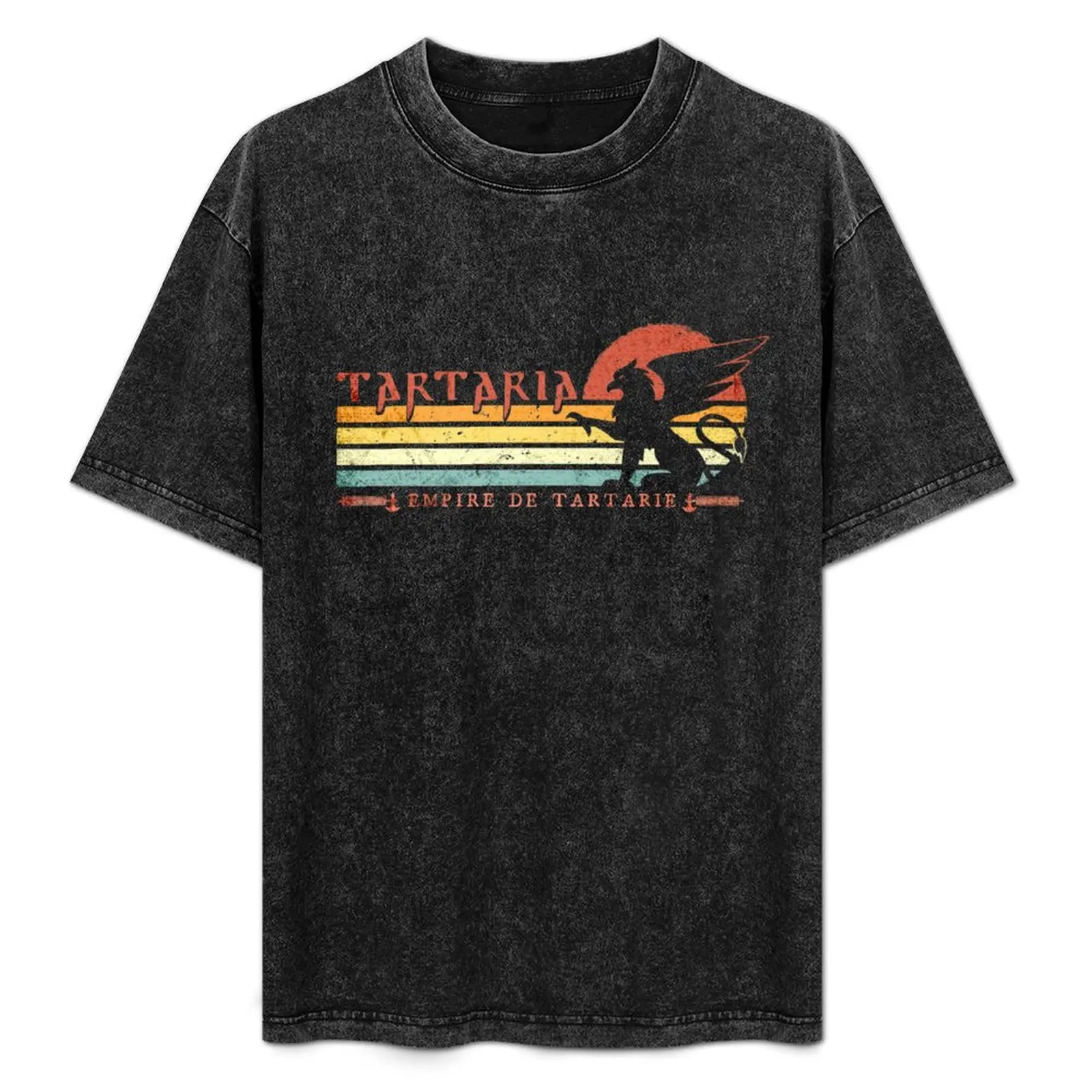 Tartaria - Kingdom de Tartarie - Retro Stripes Griffin, Ancient Civilization T-Shirt Casual Loose Daily Wear T-Shirt — купить у AliExpress WW