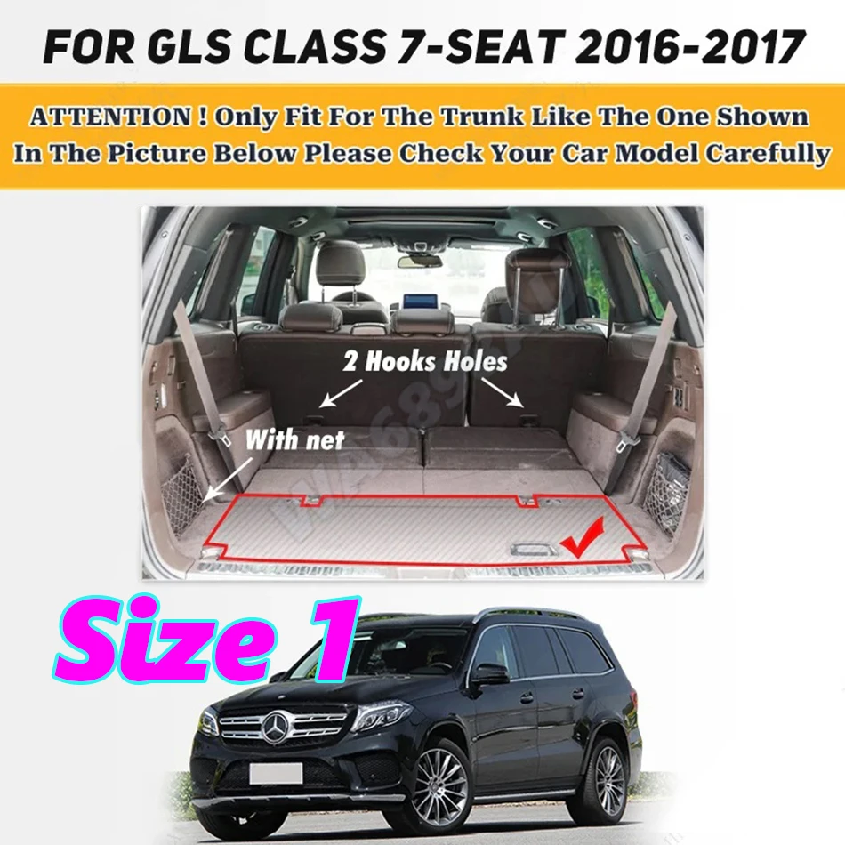 Car Trunk Mat For Mercedes Benz GLS Class X166 7-Seat 2016 2017 2018 2019 Custom Car Accessories Auto Interior Decoration