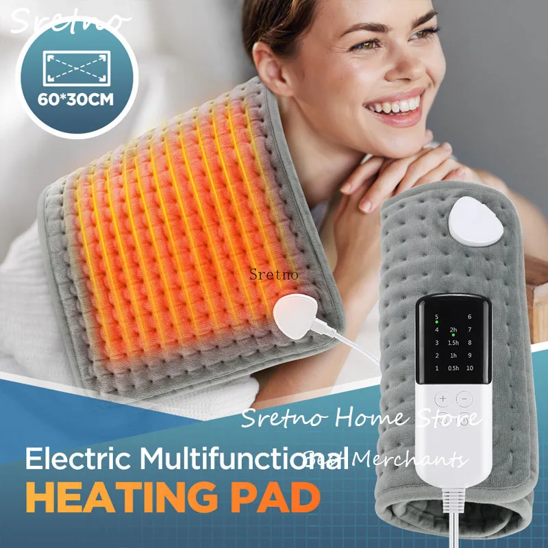 

SRETNO Electric Heating Pad 10 Levels Constant Temperature Timing Hot Blanket Keep Legs Abdomen Hands Body Warming Thermal Mat
