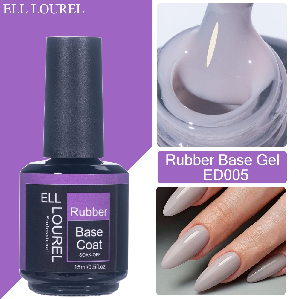 

ELL LOUREL Nude Gray UV Gel Nail Polish 15ml Rubber Base Gel Fall Autumn Winter Soak Off Hybrid Varnish Manicure Salon Quality